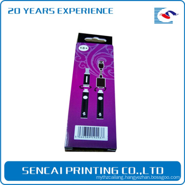 Custom Retail Purple Electronic Products micro usb installation packaging box